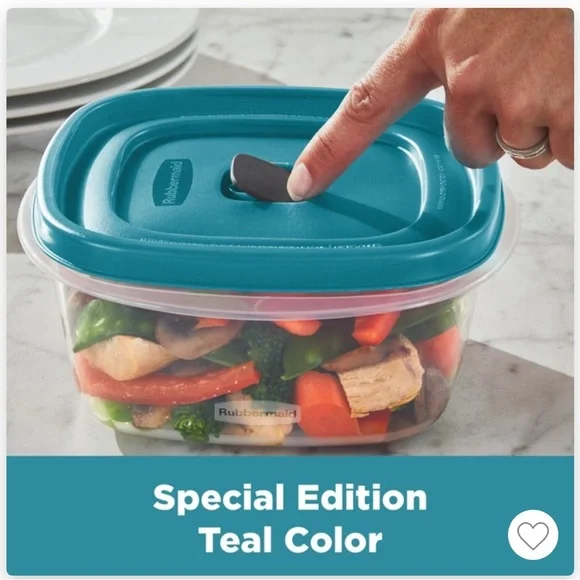 Rubbermaid 24pc Easy Find Lids Food Storage Container Set Peacock: Teal color - Picture 2 of 4
